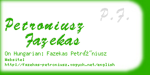 petroniusz fazekas business card